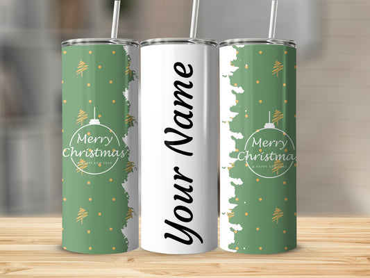 Merry Christmas Your Name Personalized Tumbler