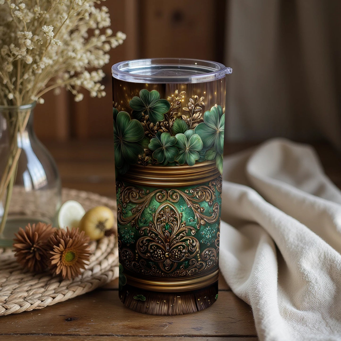 Elegant Floral Design Tumbler for Everyday Use