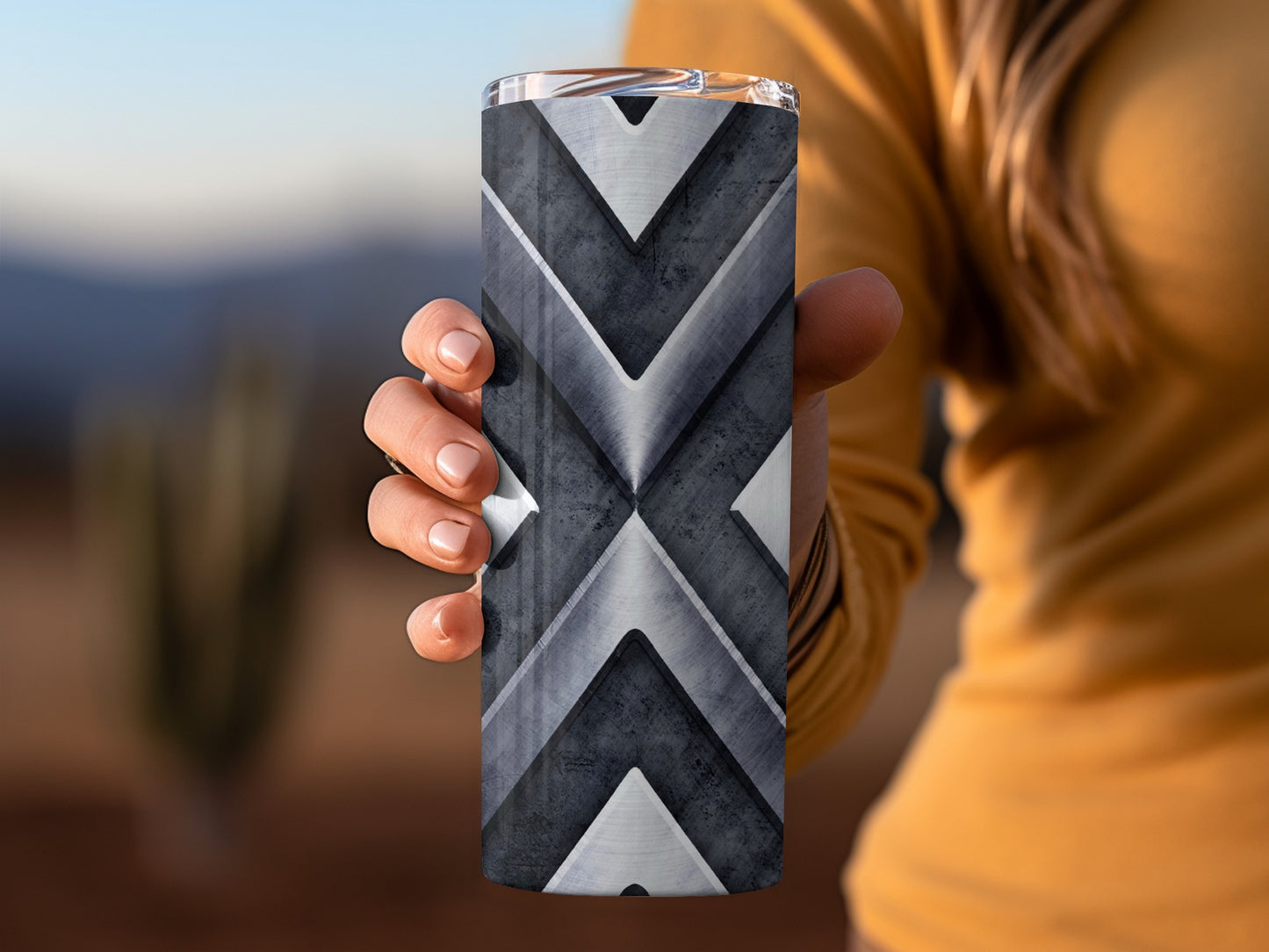 Abstract Grunge Arrows Metal Textured Design Tumblers