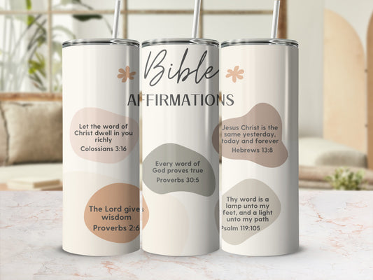 Bible Affirmations Tumblers with Inspiring Verses