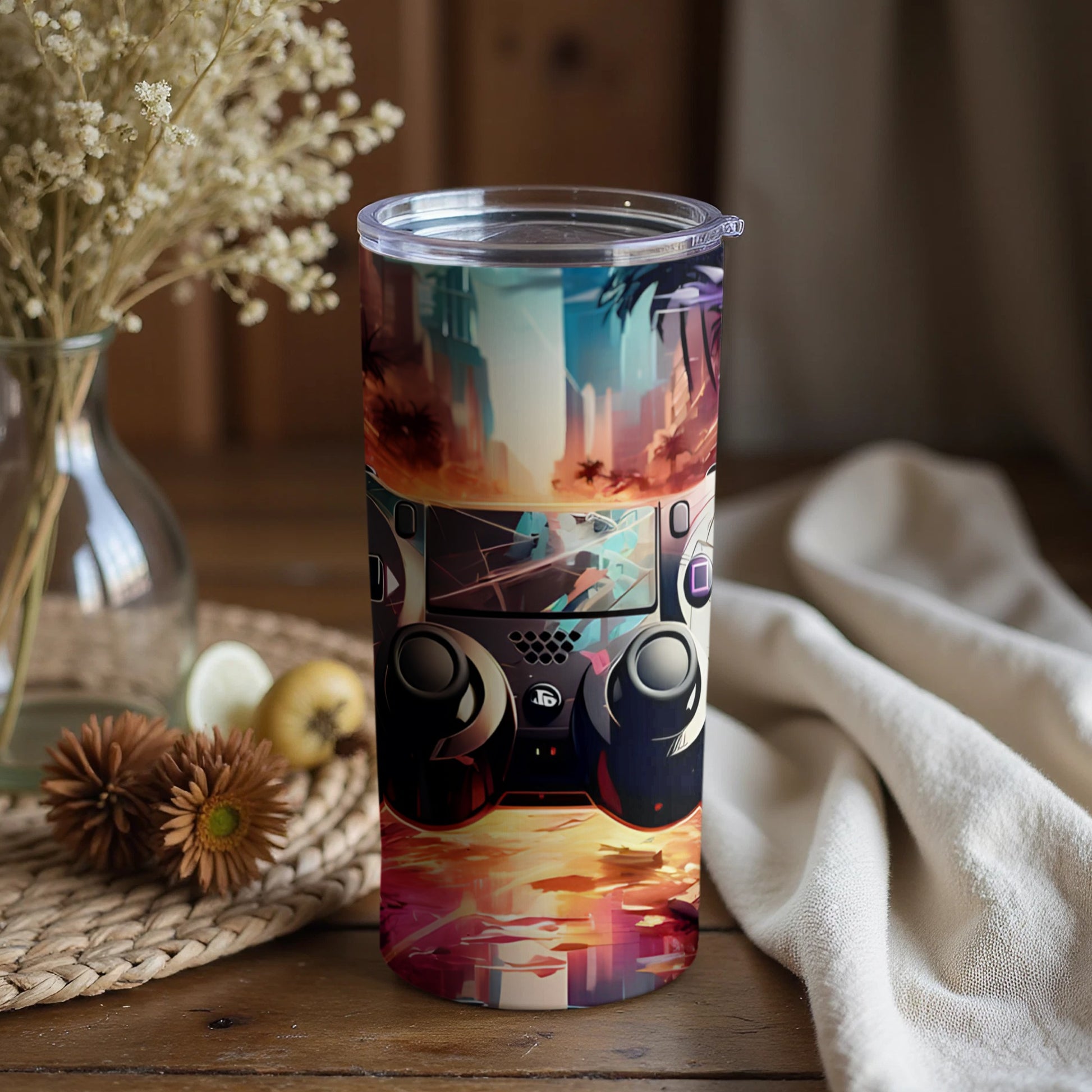 Colorful Artistic Gaming Console Design Drinkware