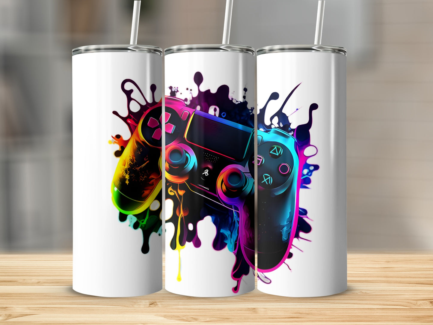 Vibrant Gaming Controller Design Tumbler Mug Product