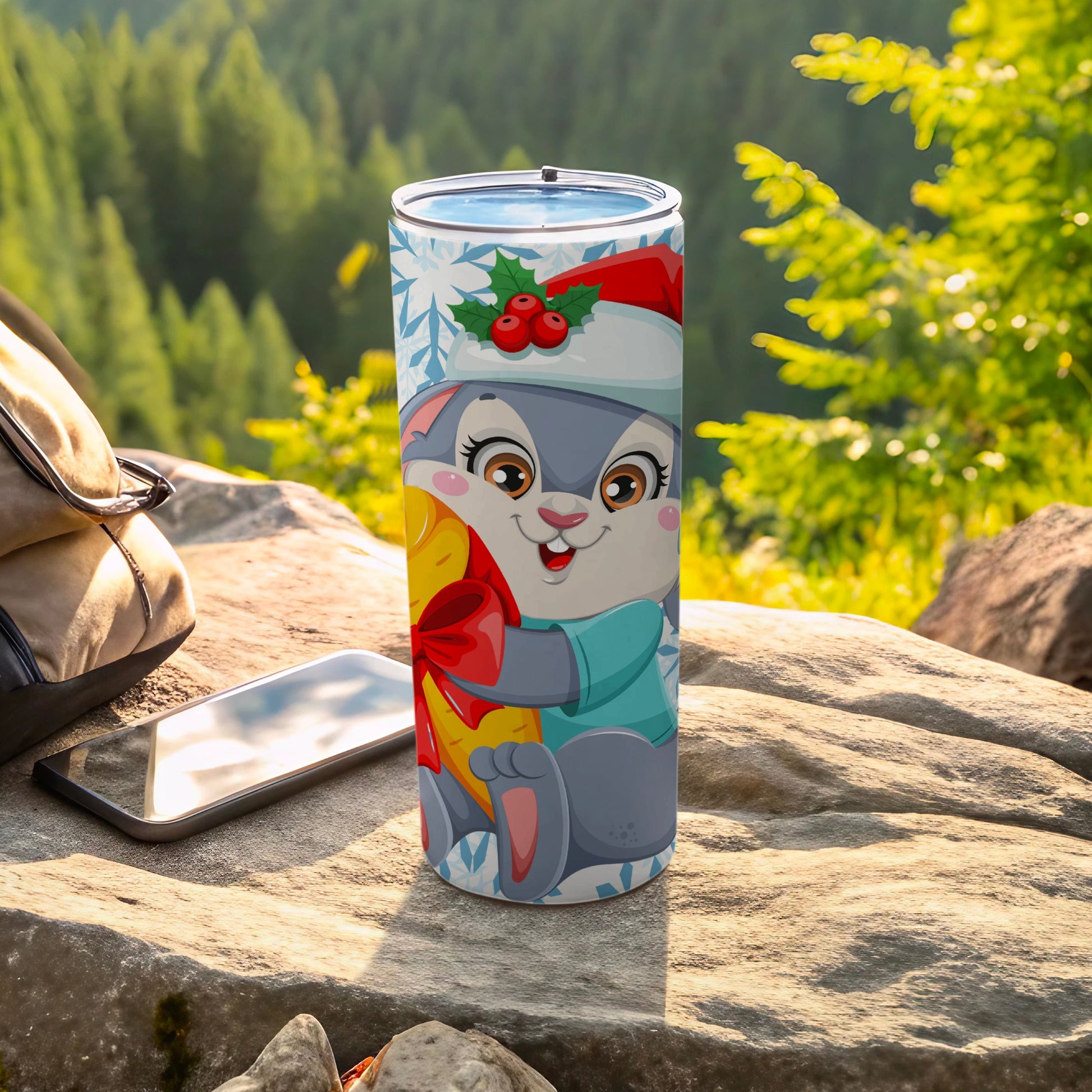 Cute Holiday Rabbit Tumbler for Festive Celebrations
