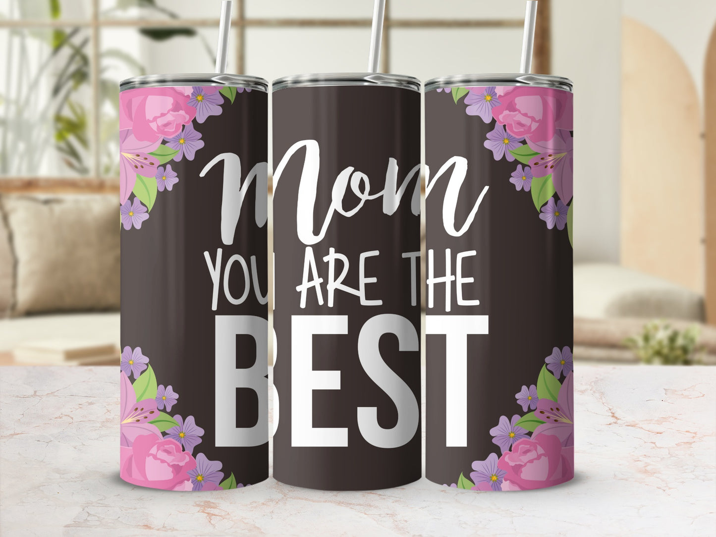 Mom You Are The Best Floral Design Tumbler Product