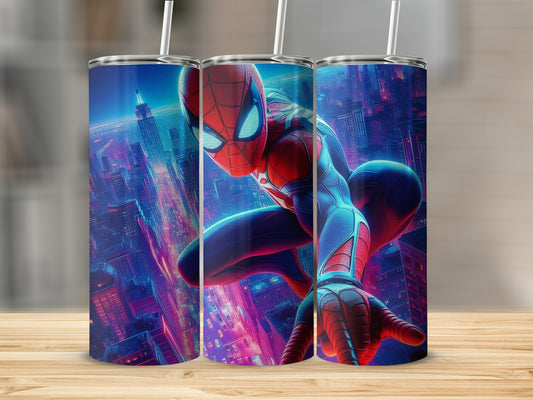 Spider Superhero Design Insulated Tumbler with Straw