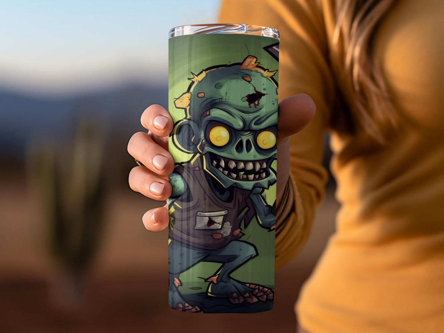 Zombie Cartoon Design Travel Tumbler for Drinks