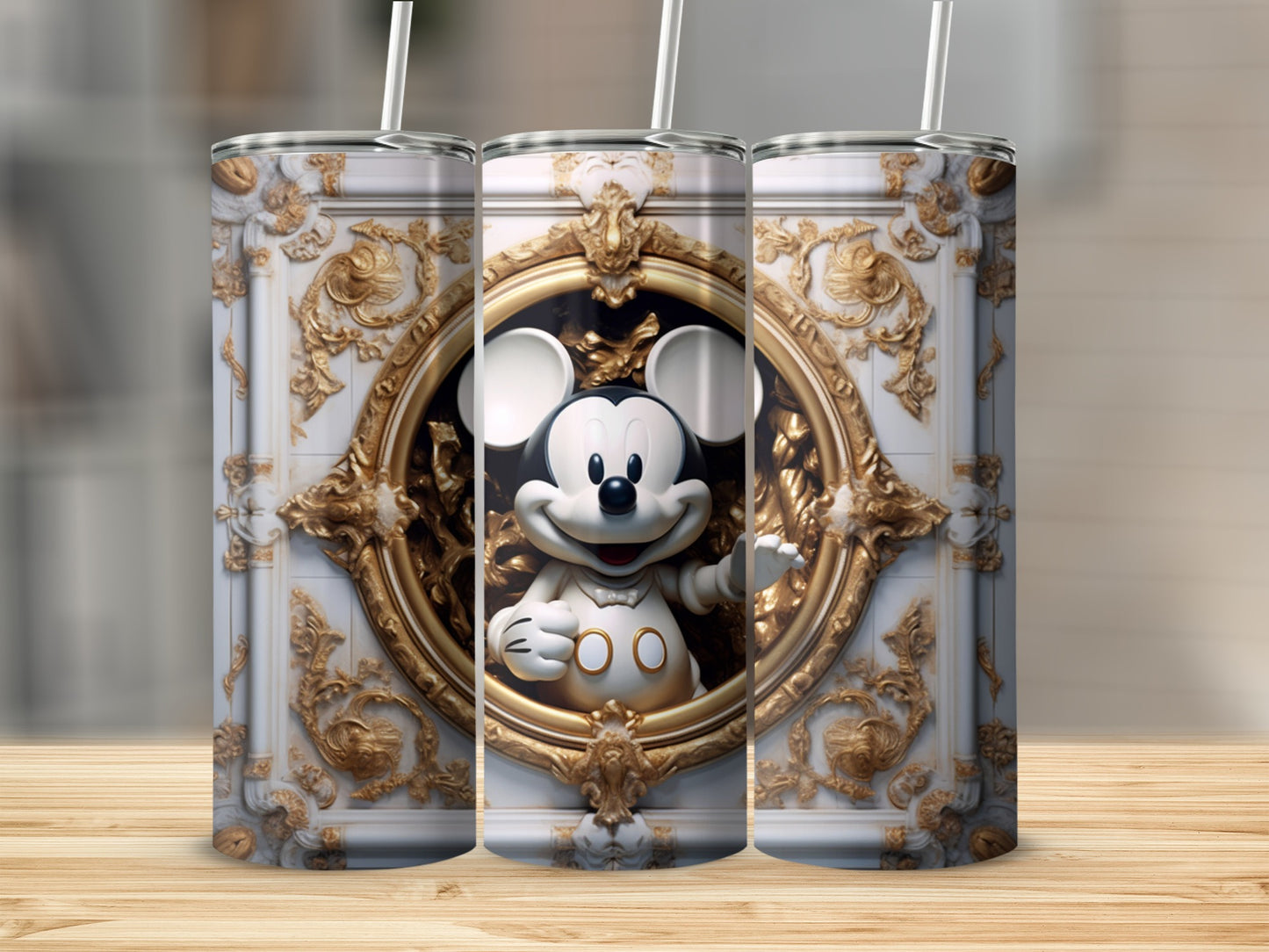 Vintage Mickey Mouse Tumbler with Ornate Design