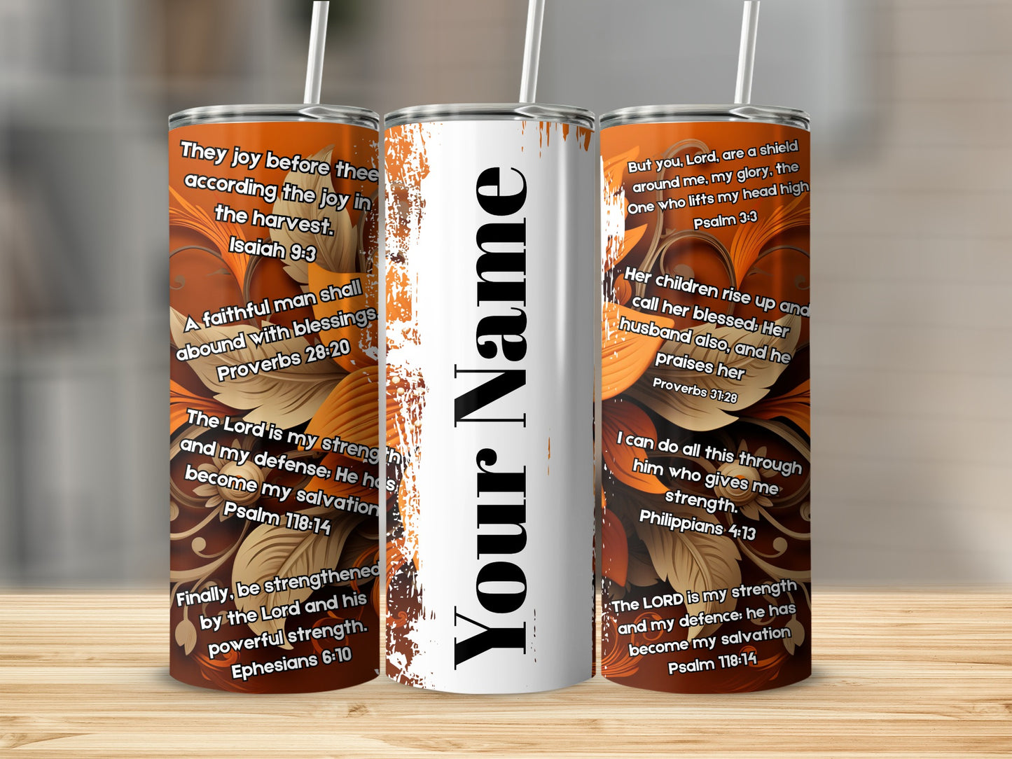 Customized Inspirational Bible Verses Stainless Steel Tumbler