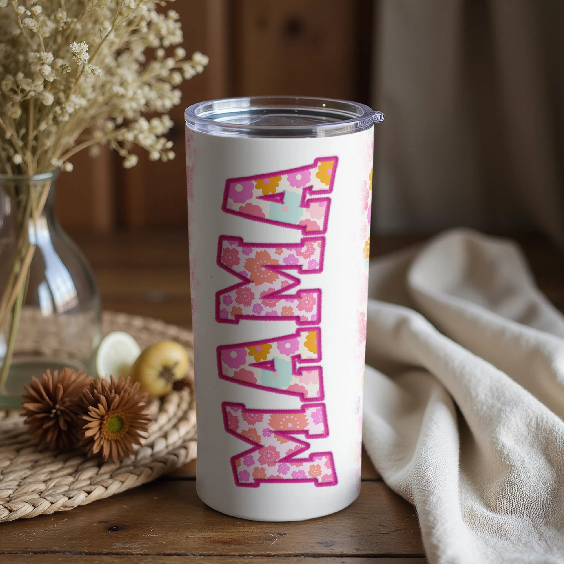 Floral Mama Design Insulated Tumbler for Hot and Cold Drinks