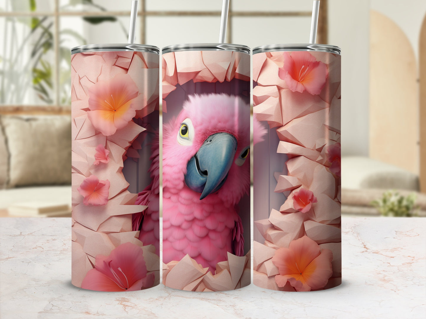 Bright Eyed Pink Parrot Emerging Geometric Tumbler product type
Pink Parrot, Parrot, Bird, Tropical Bird, Rose-breasted Cockatoo, Galah, Tumbler, Drinkware, Floral Pattern, Geometric Design, Pink Flowers, Broken Wall Art, Unique Design, Animal Art, Cute Parrot, Nature Inspired, Abstract Design, Vibrant Color, Eye-catching, Beverage Holder