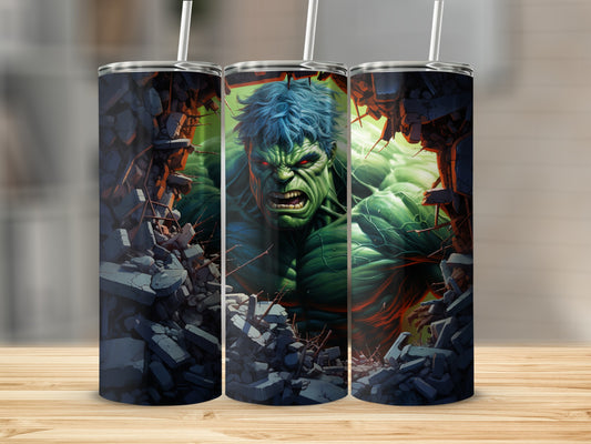 Hulk Smash Tumbler with Shattered Wall Design