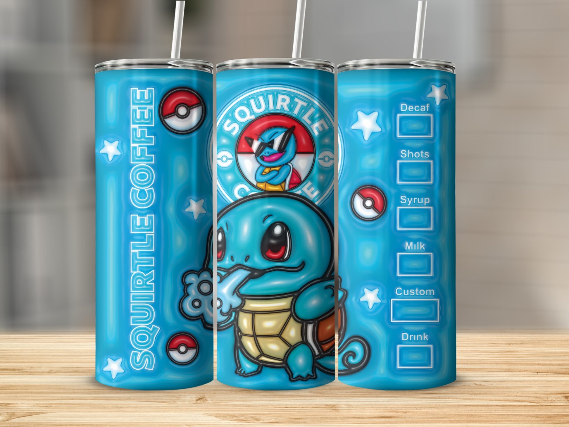 Squirtle Coffee Pokeball Drink Menu Cartoon product type