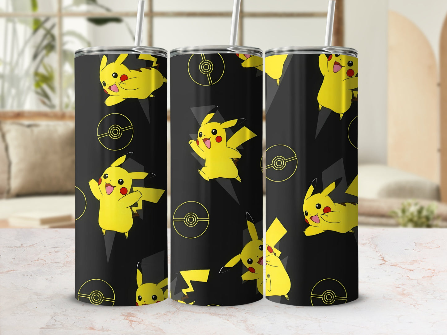 Pikachu Themed Insulated Stainless Steel Tumbler