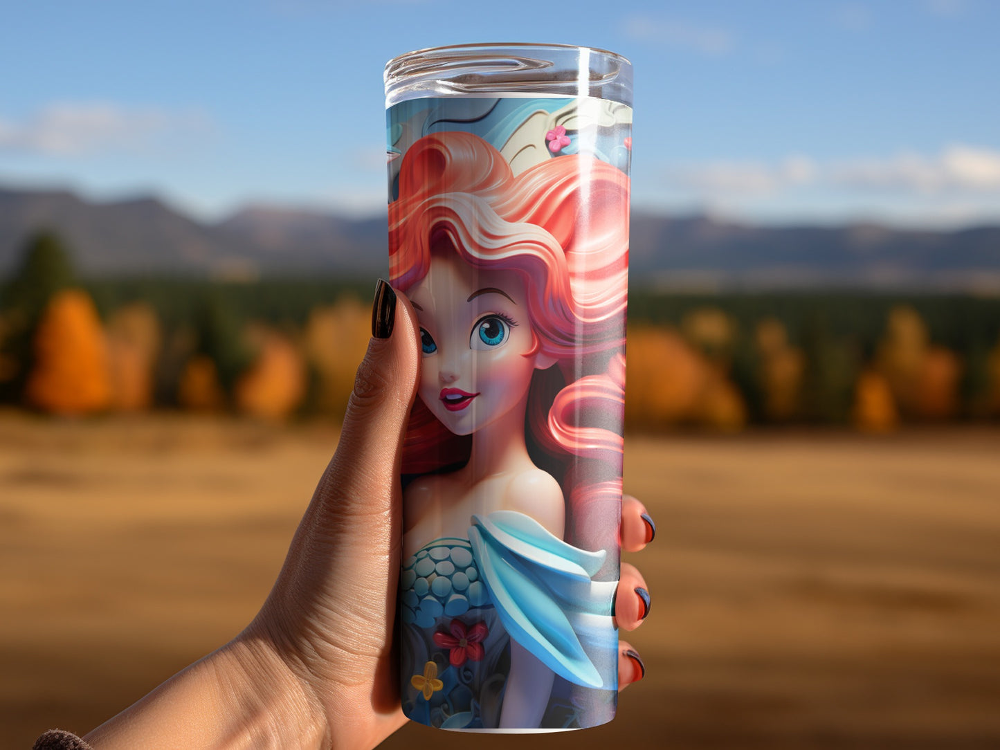Vibrant Insulated Travel Tumbler Featuring Mermaid Princess