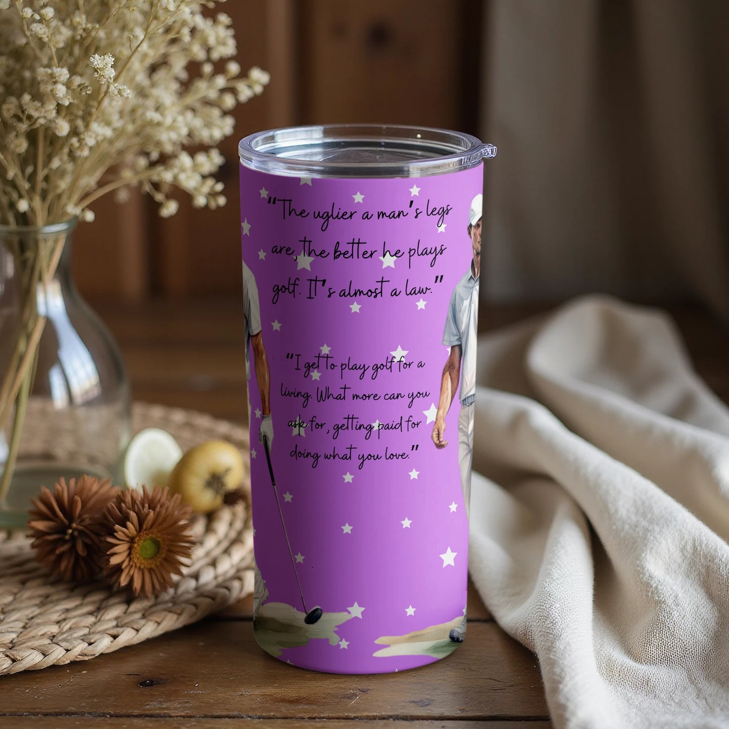 Colorful Golf Themed Beverage Container for Sports Lovers