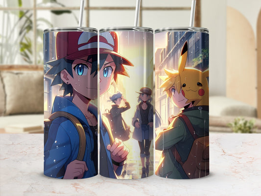 Anime Inspired Tumbler with Colorful Character Design