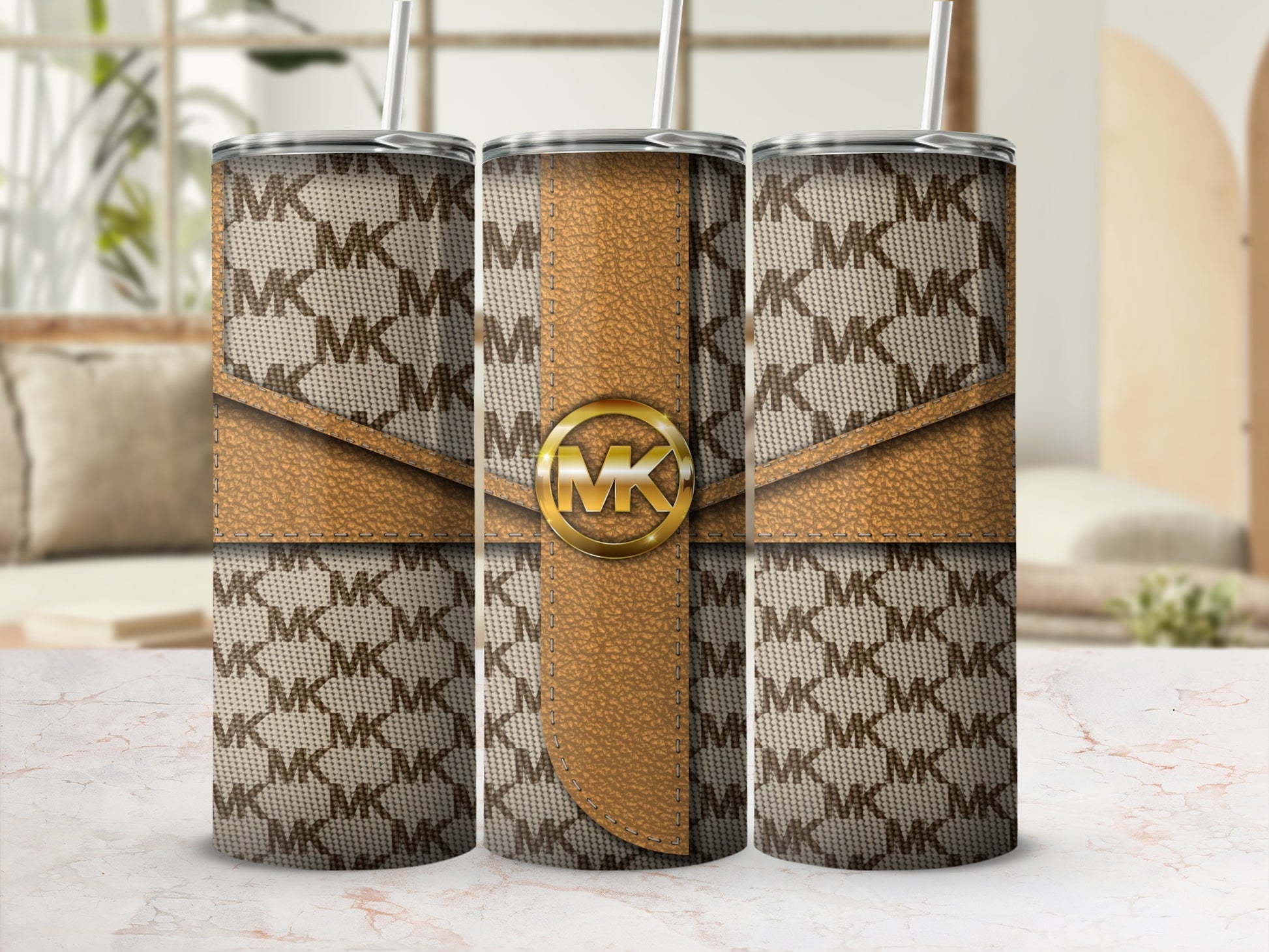 Luxury Patterned Double Wall Insulated Tumbler Cups
