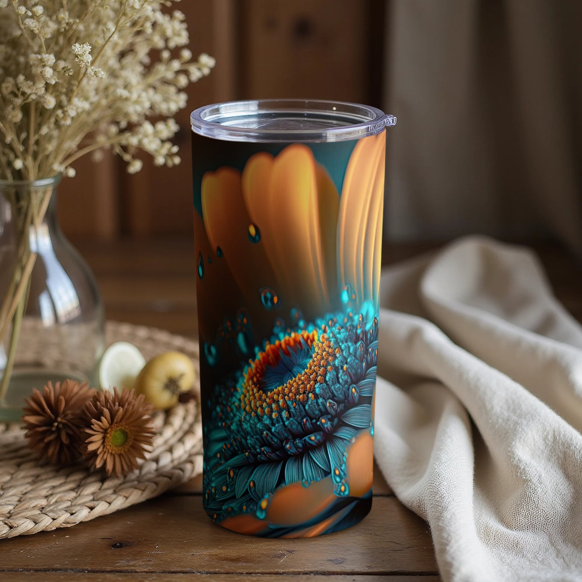 Vibrant Floral Artistic Travel Mug for Everyday Use