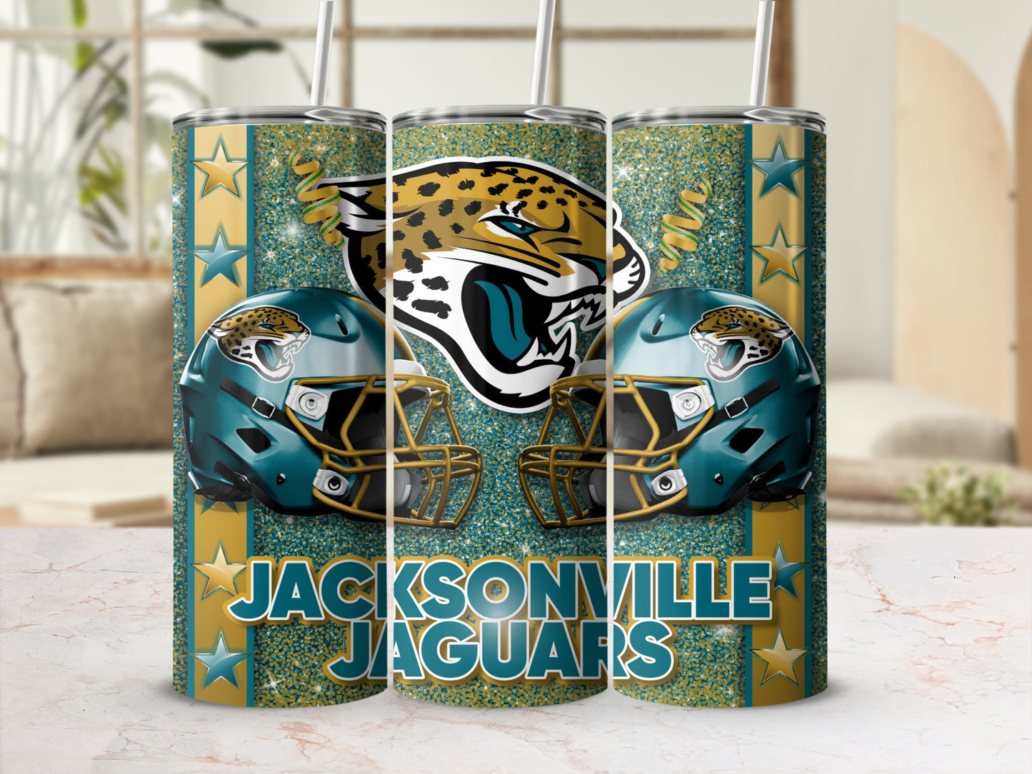 Jacksonville Jaguars Team Helmets Logo Design Tumblers