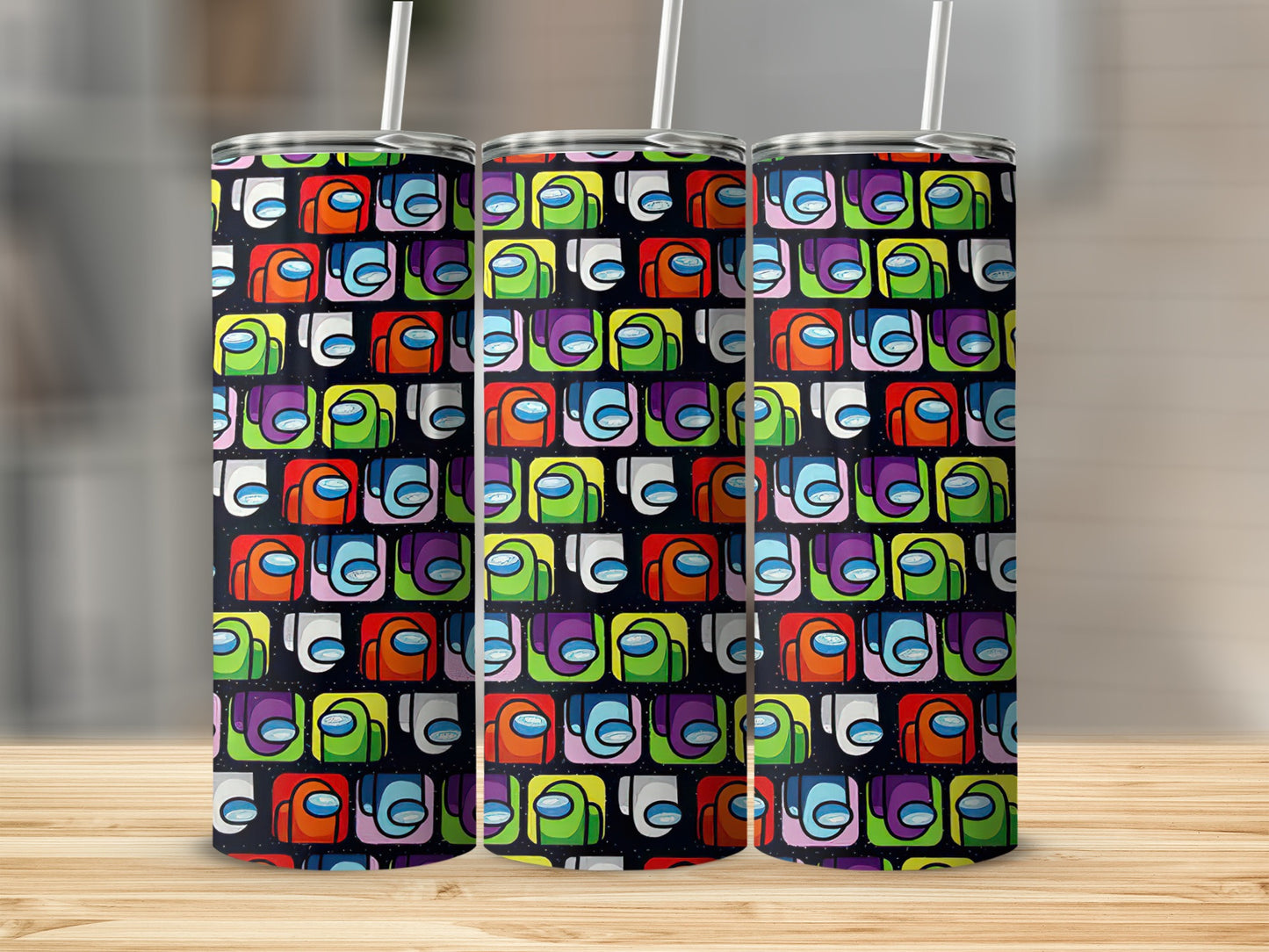 Colorful Printed Tumblers with Cartoon Patterns