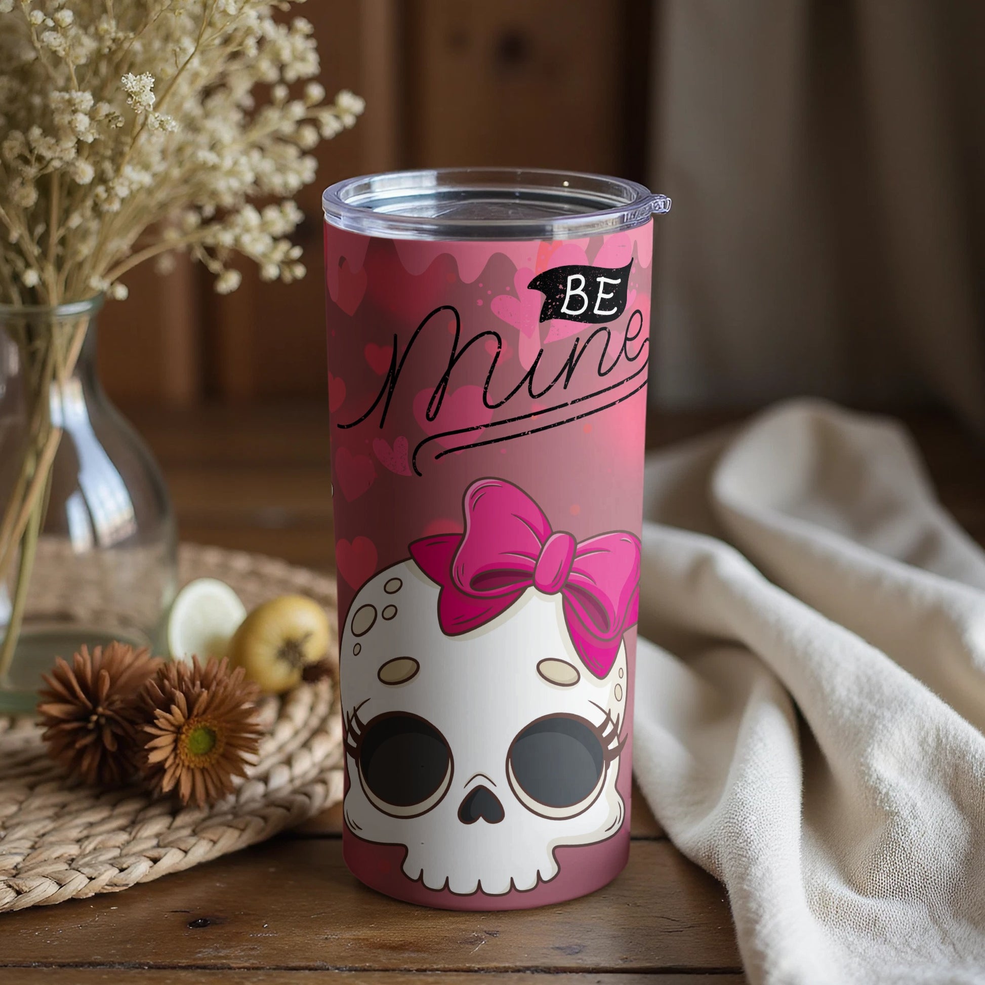 Be Mine Skull Design Travel Mug for Valentine