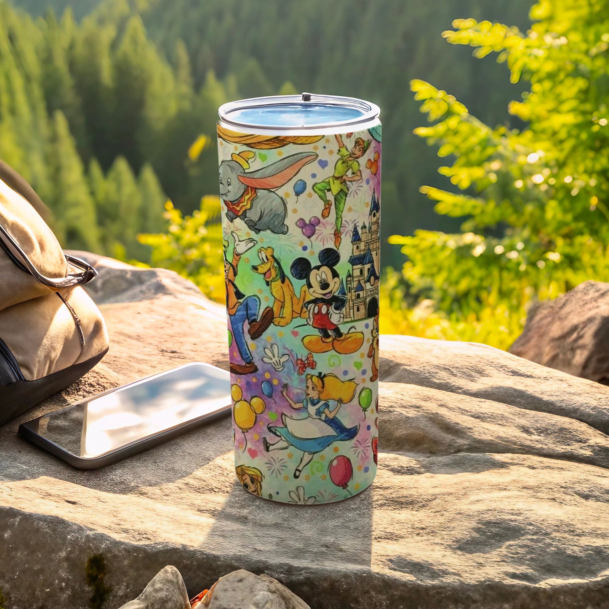 Colorful Cartoon Character Print Travel Tumbler