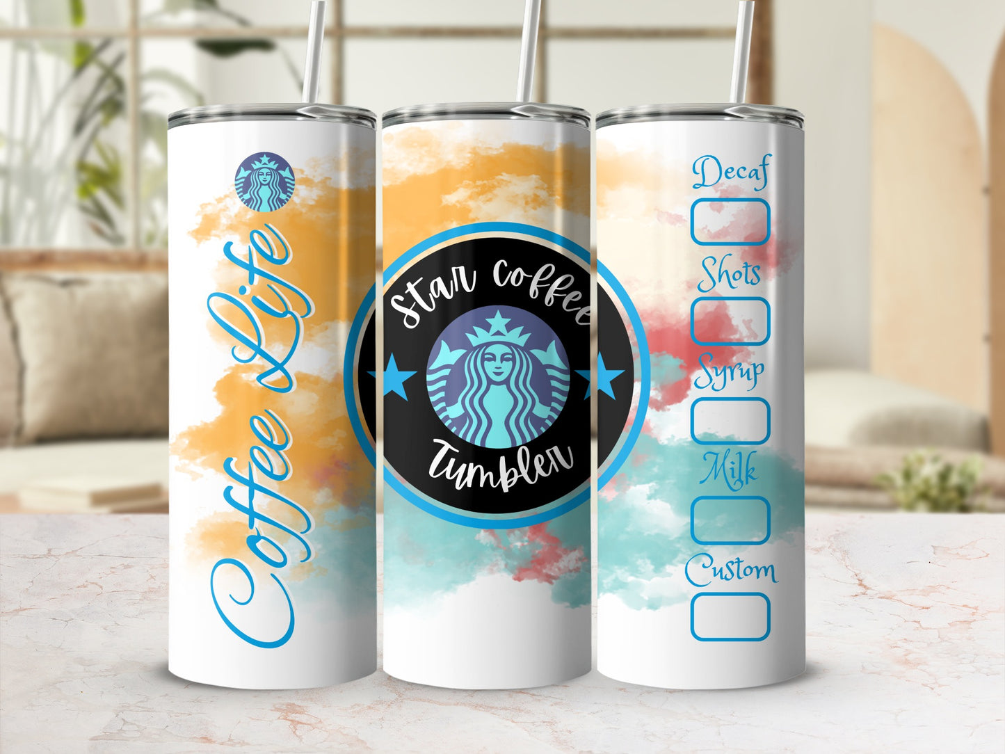Coffee Life Star Coffee Tumbler with Custom Options