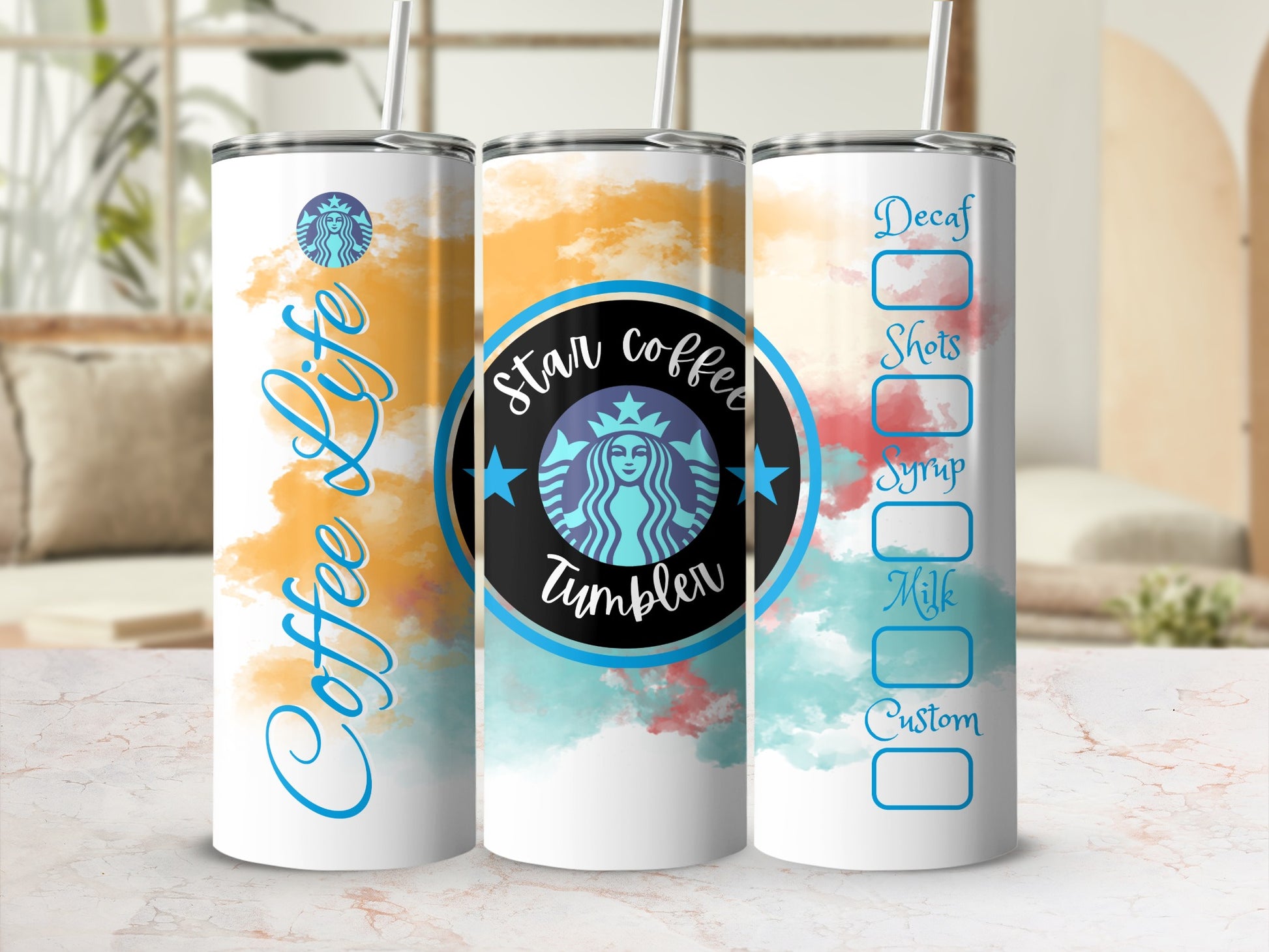 Coffee Life Star Coffee Tumbler with Custom Options