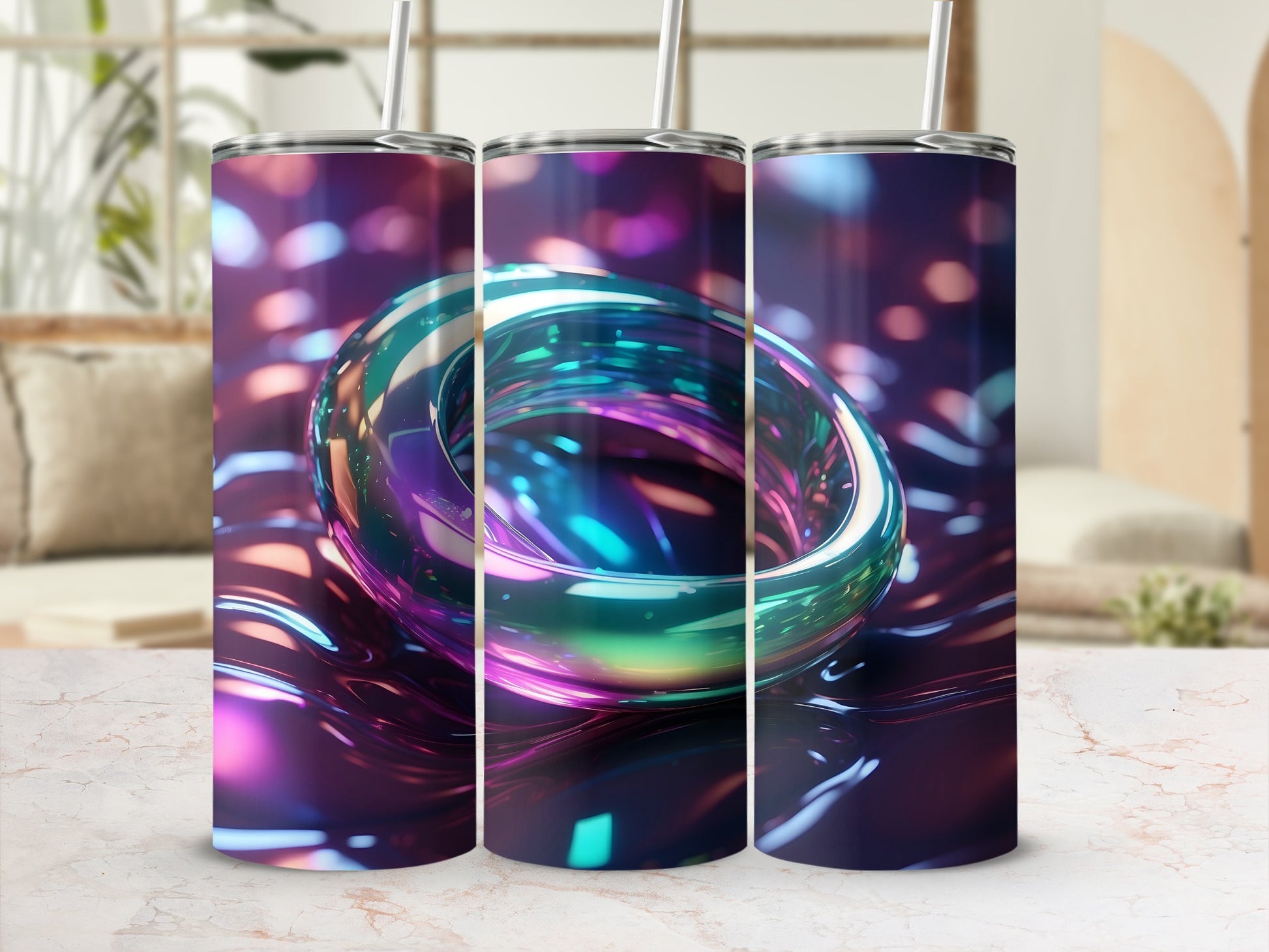 Vibrant Glow Abstract Ring Futuristic Bokeh Effect product type