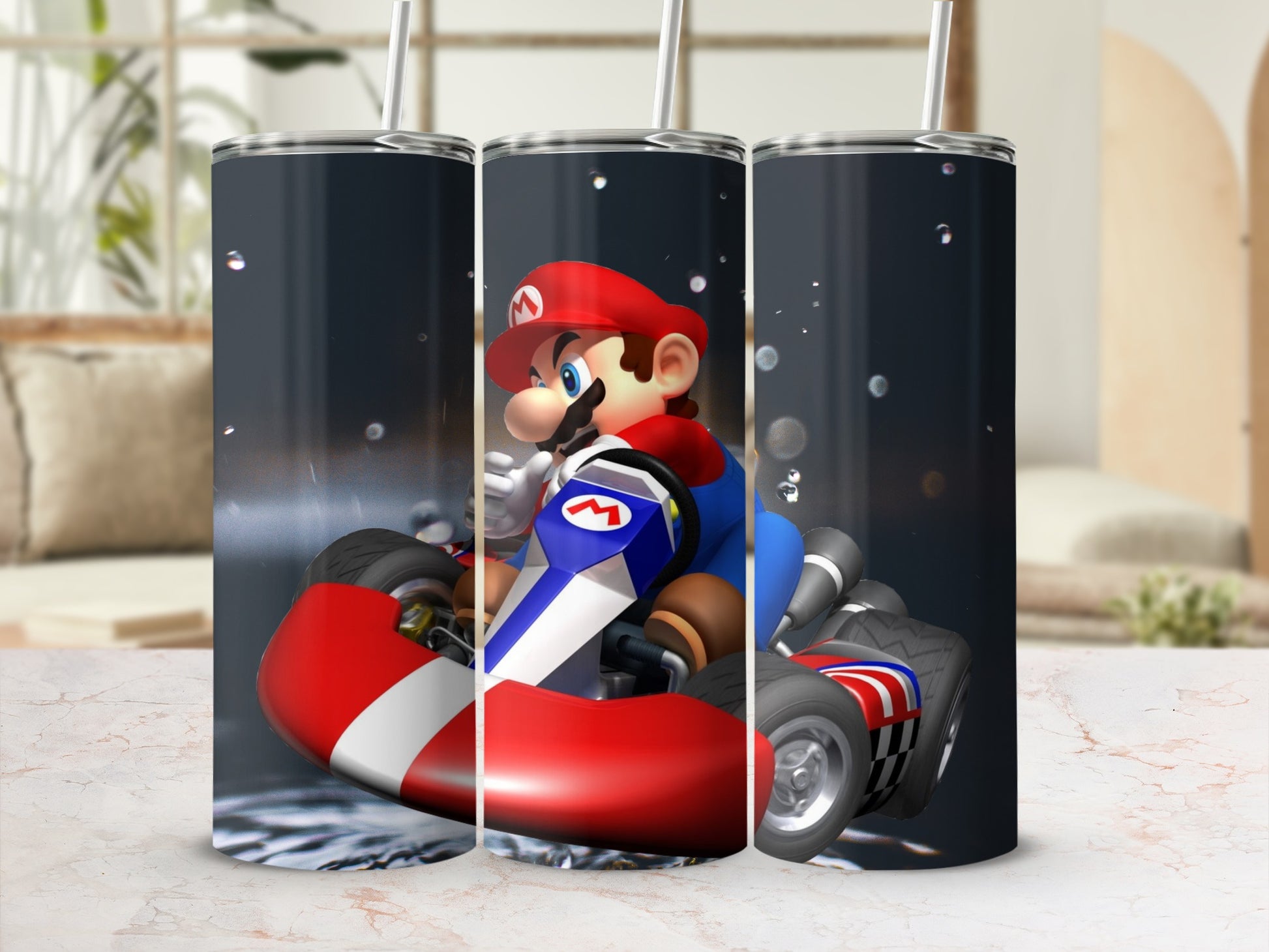 Mario Kart Character Design Stainless Steel Tumbler