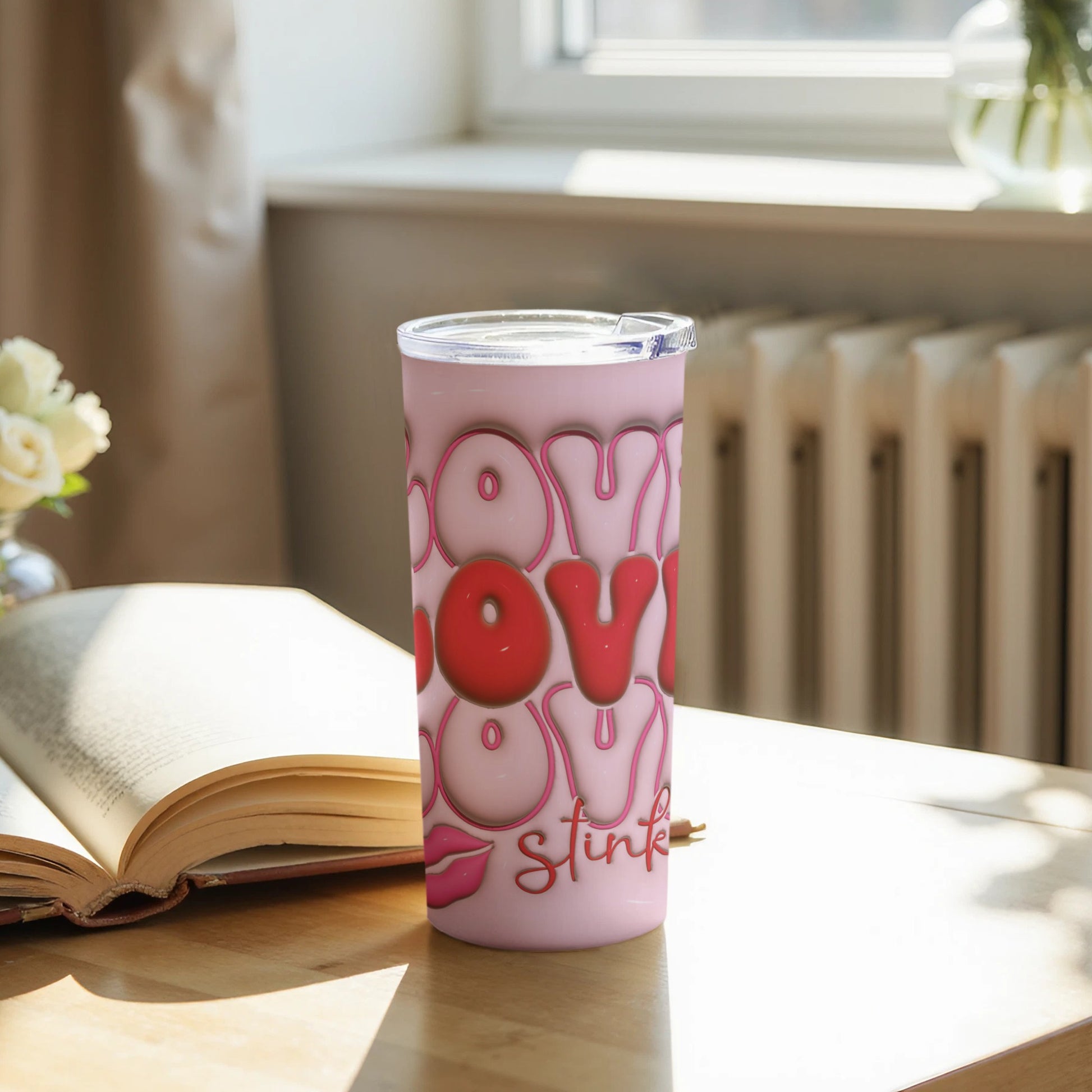 Love Stinks Pink Tumbler Valentine's Day Gift