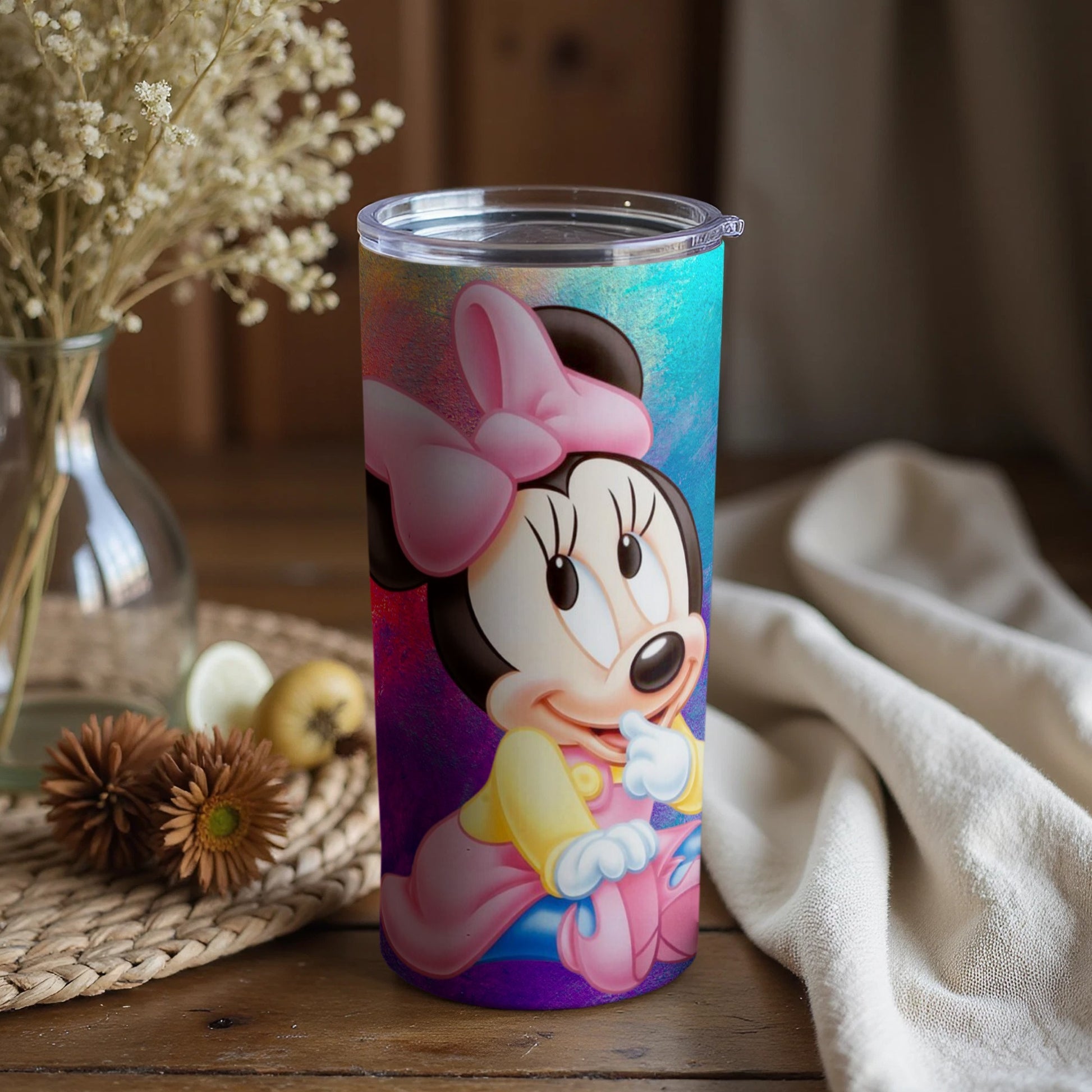 Minnie Mouse Disney Inspired Tumbler for Kids and Fans