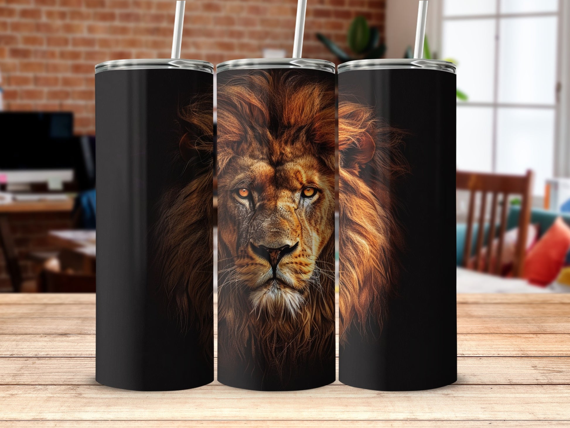Majestic Lion Face Golden Eyes Tumbler Drinkware product type
Lion, Tumbler, Drinkware, Majestic Lion, Fierce Lion, Golden Eyes, Lion Mane, Wildlife, Animal Print, Big Cat, King of Beasts, Safari Theme, Travel Mug, Insulated Cup, Beverage Holder, Unique Gift, Animal Lover, Predator Art, Nature Design, Drink Container