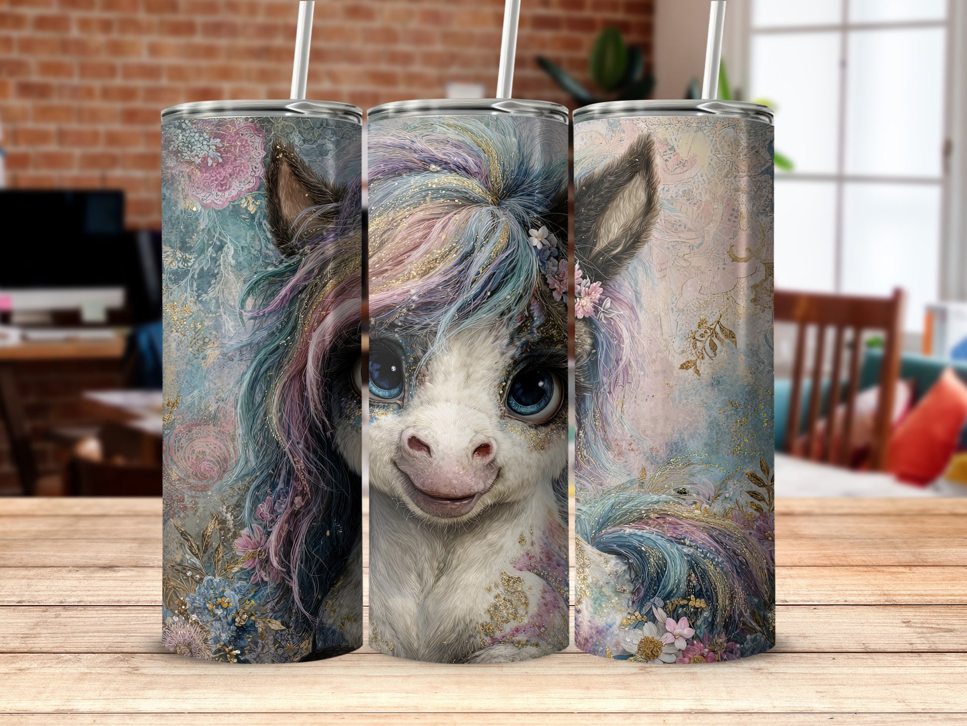 Adorable Unicorn Tumbler Cup with Colorful Fantasy Design