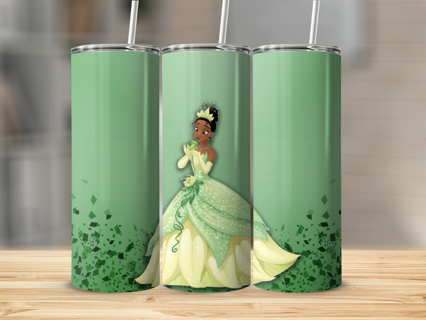 Princess in Green Dress Tumbler with Straw product