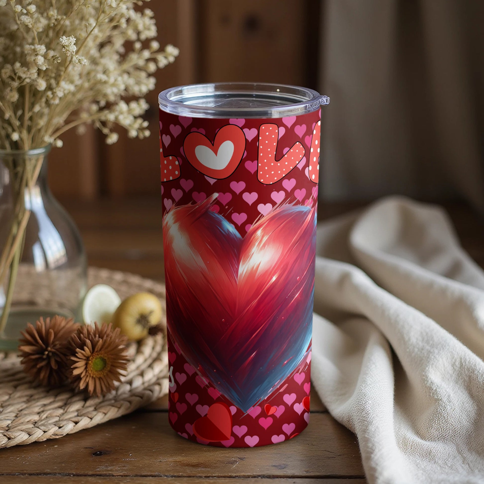 Romantic Heart Design Love Theme Tumbler
