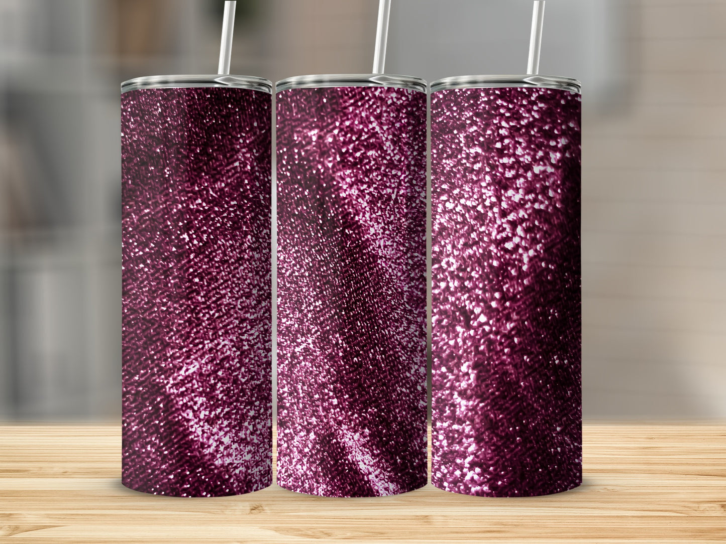 Sparkling Purple Glitter Design Insulated Tumbler