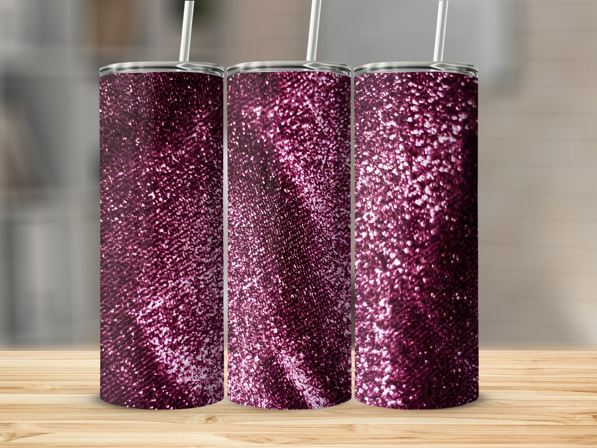 Sparkling Purple Glitter Design Insulated Tumbler