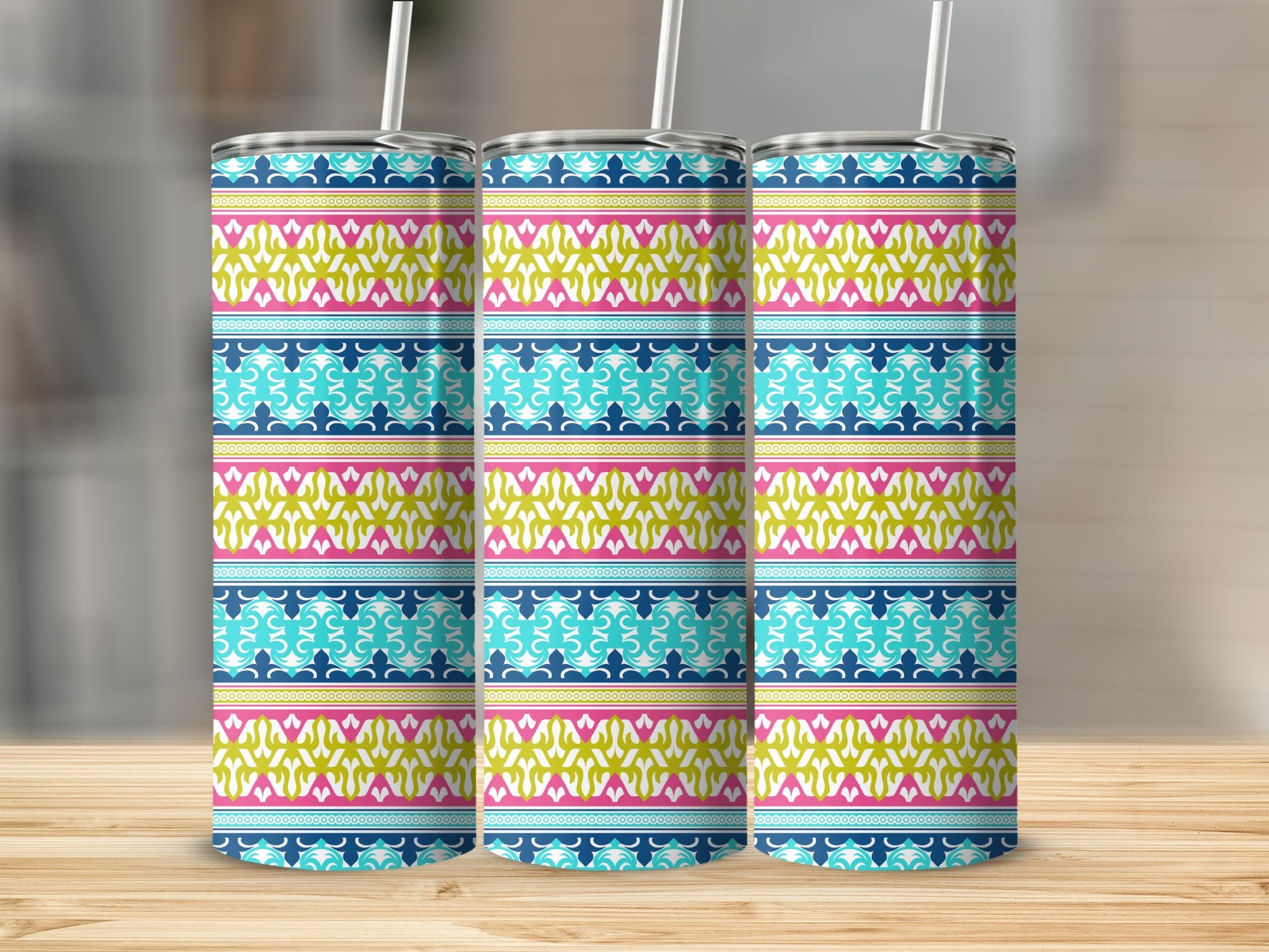 Vibrant Pattern Design Tall Tumbler Drinkware Product