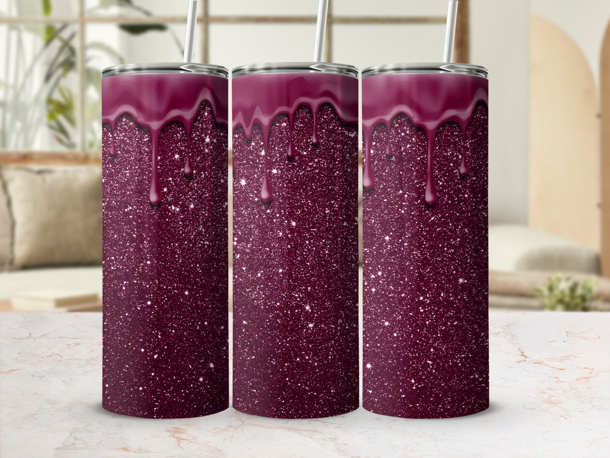Sparkling Purple Glitter Drip Tumbler product