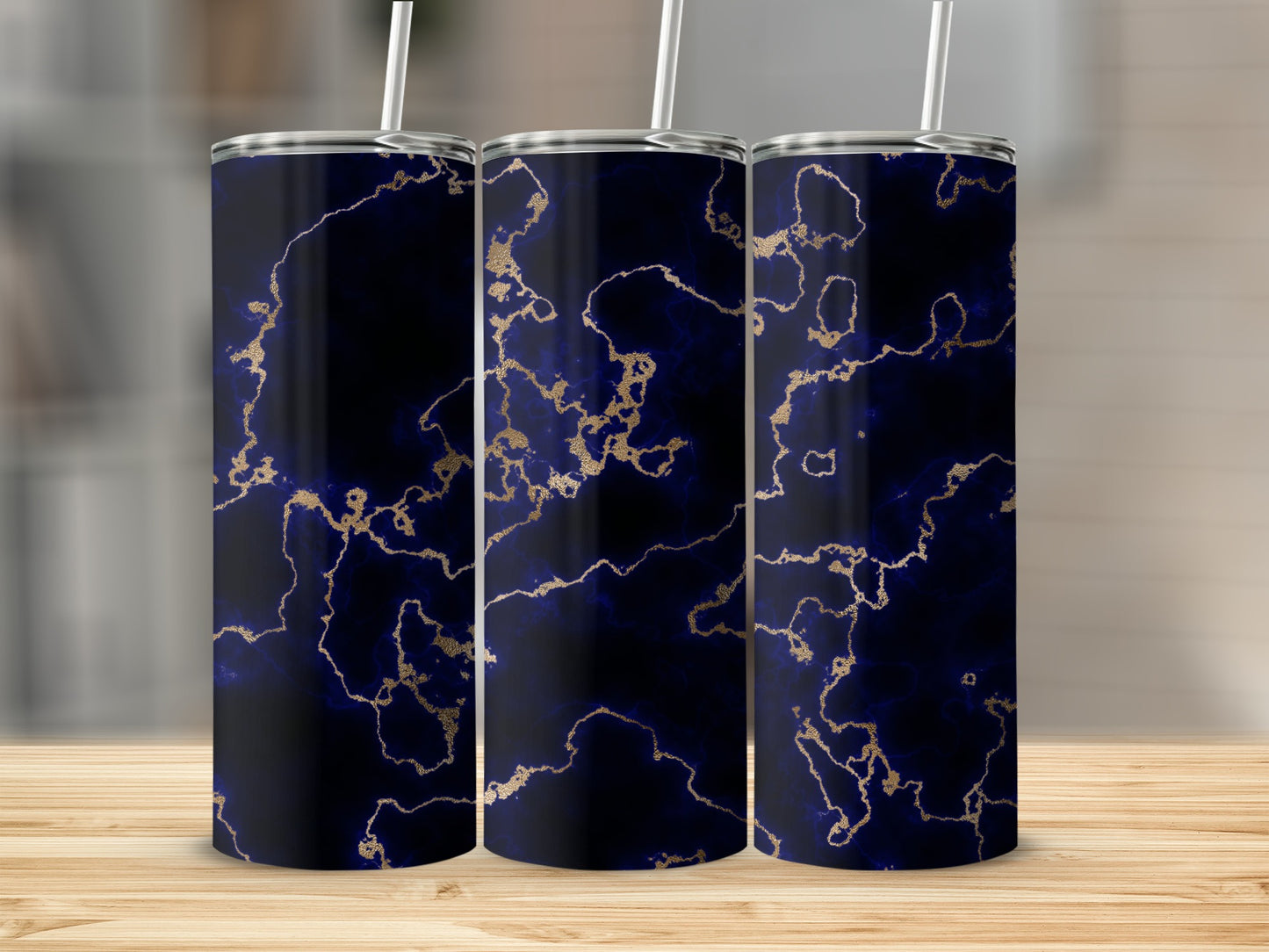 Dark Blue Gold Marble Pattern Tumbler product type
