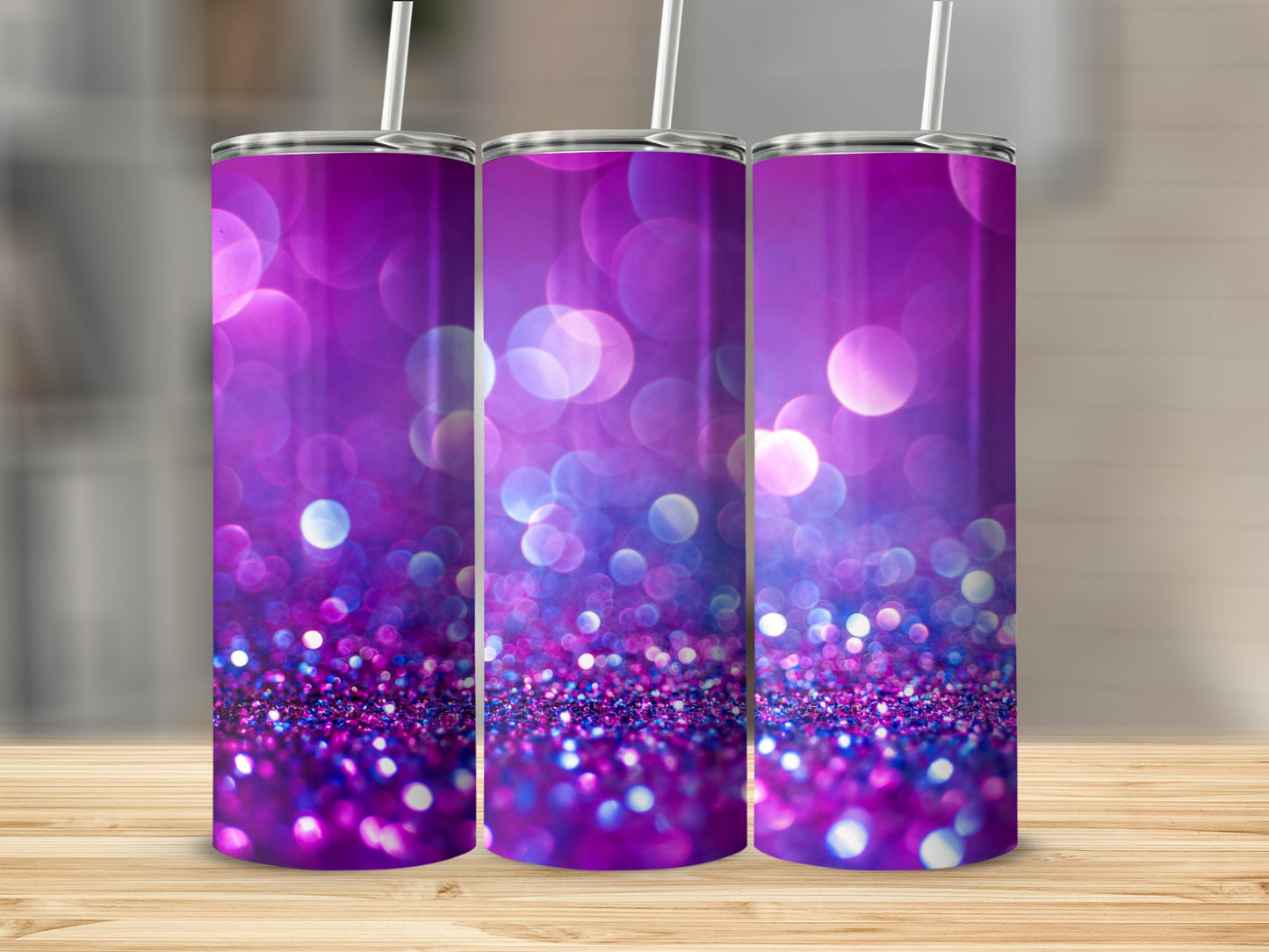 Vibrant Purple Bokeh Tumbler for Spring and Summer