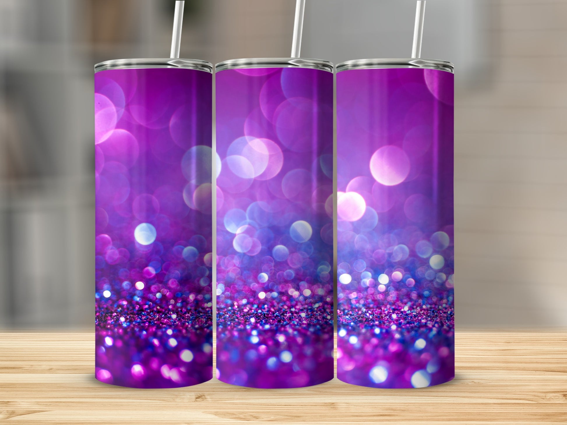 Vibrant Purple Bokeh Tumbler for Spring and Summer