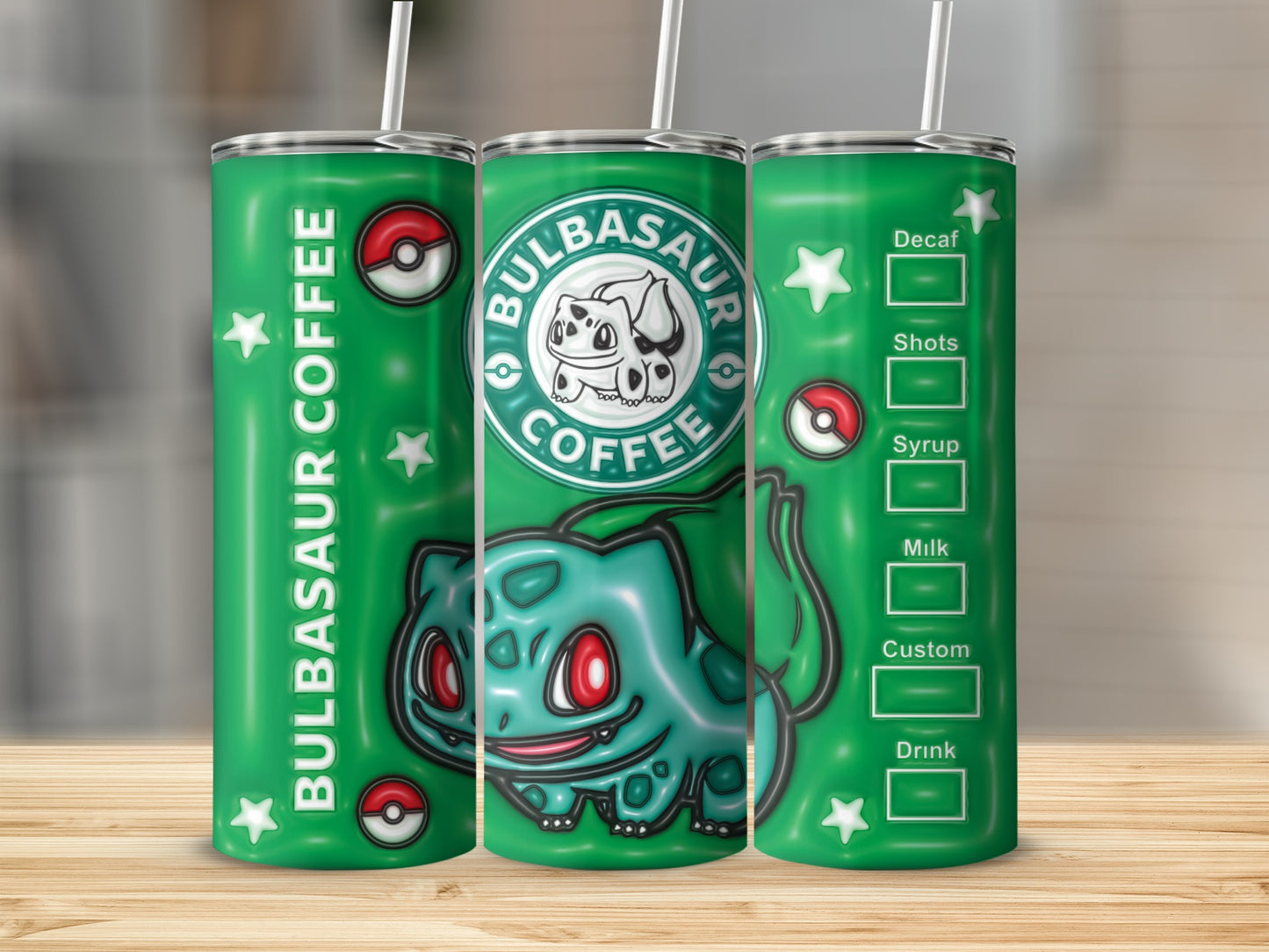 Bulbasaur Coffee Custom Stainless Steel Tumbler