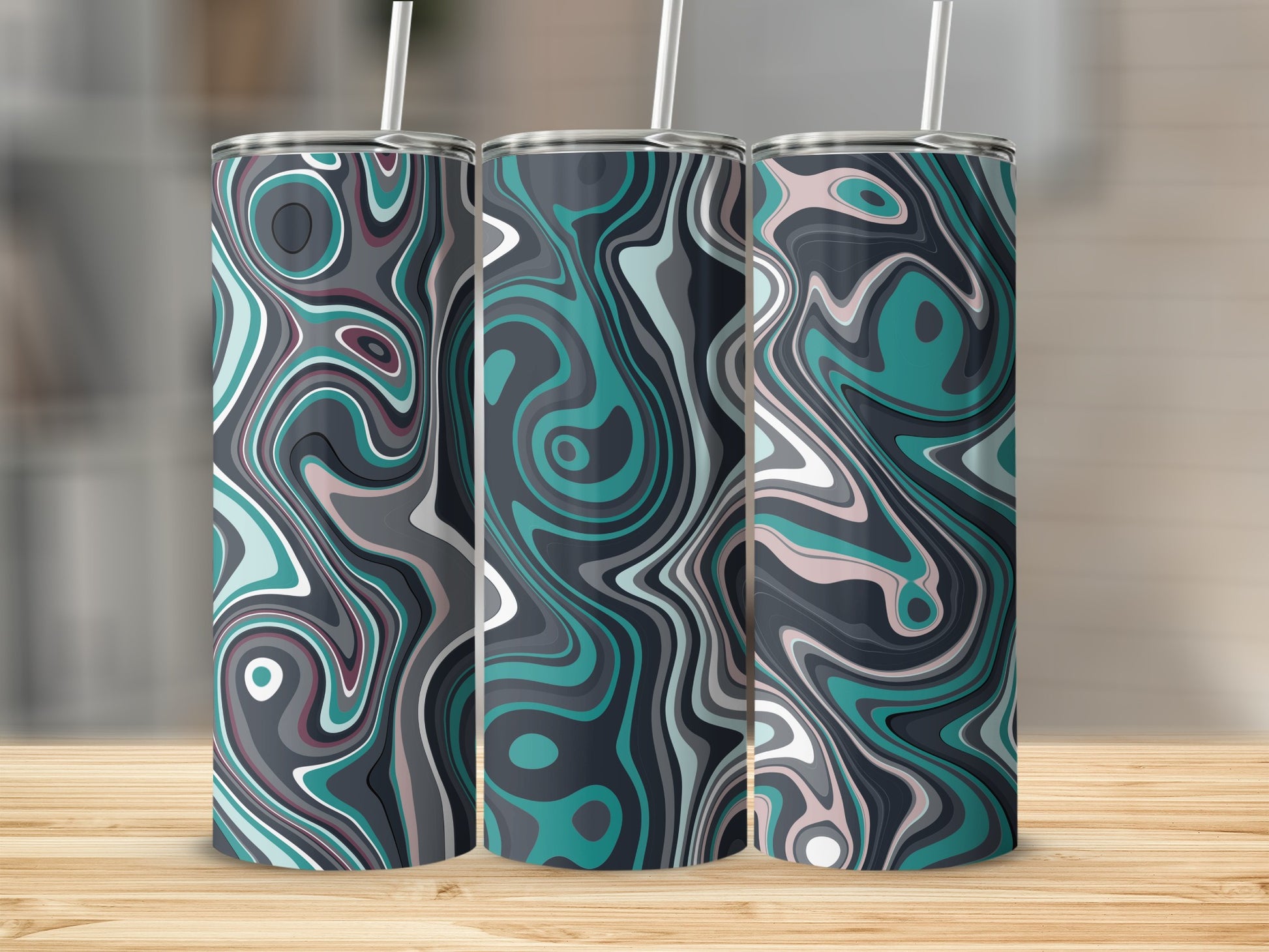 Swirl Patterned Tumblers for Creative Beverage Serving