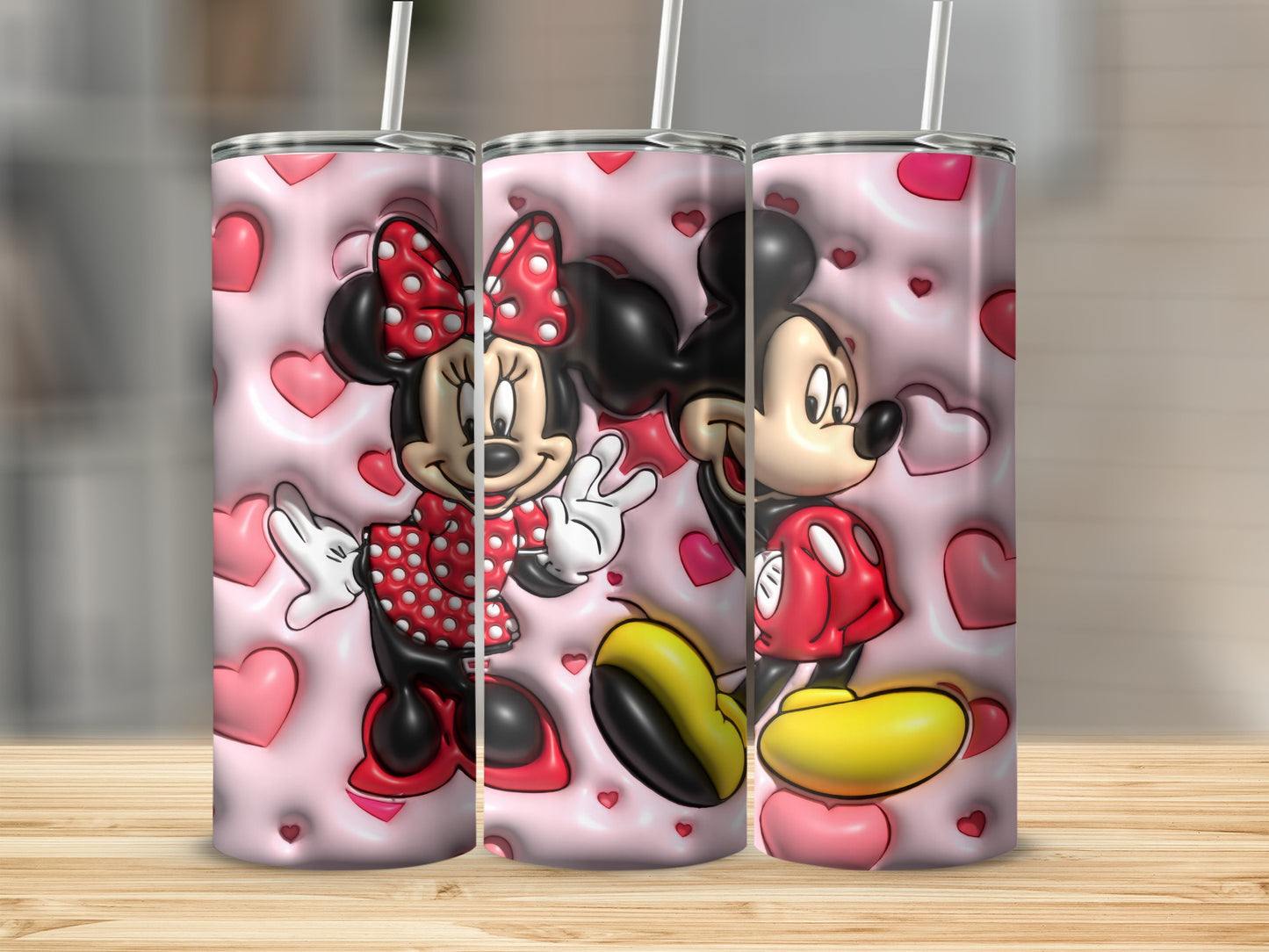 Adorable Cartoon Mouse Pink Heart Tumbler product