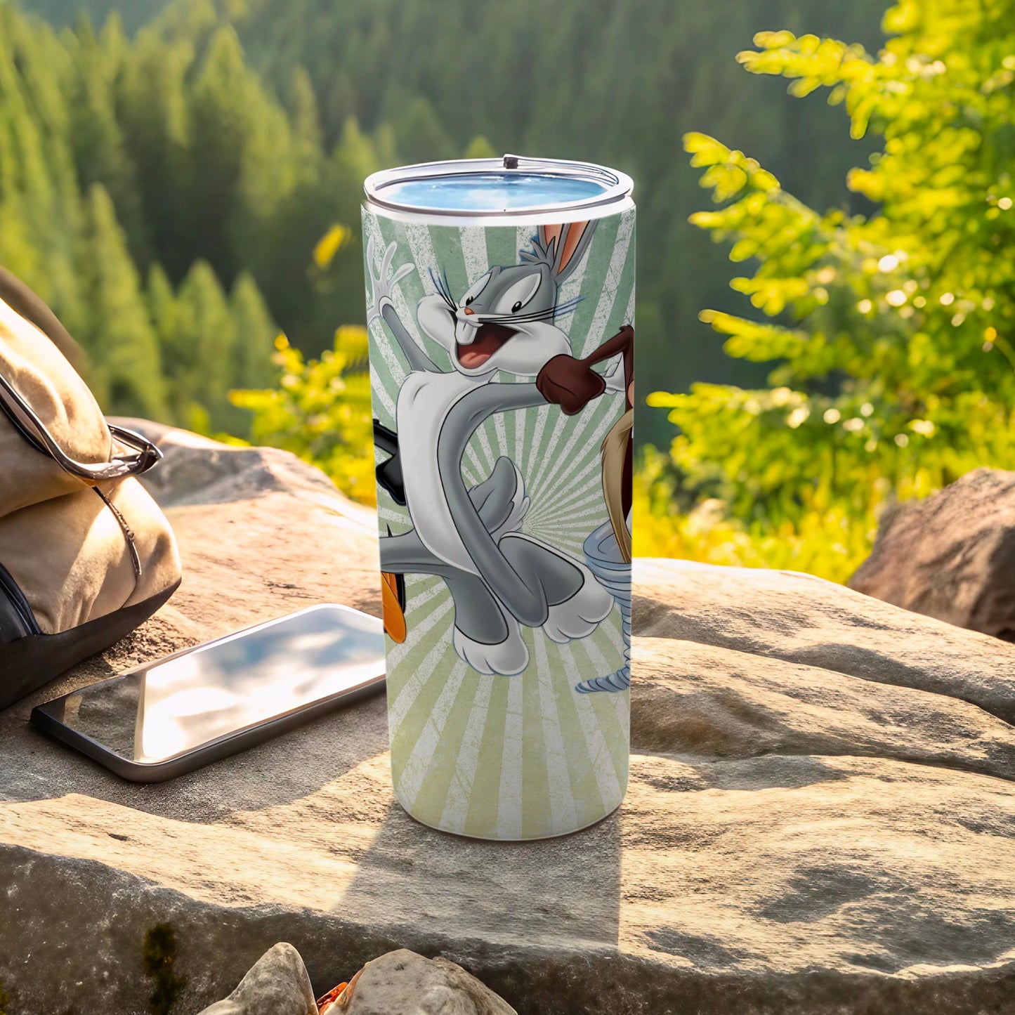 Animated Character Tumbler With Woodland Scenery Design