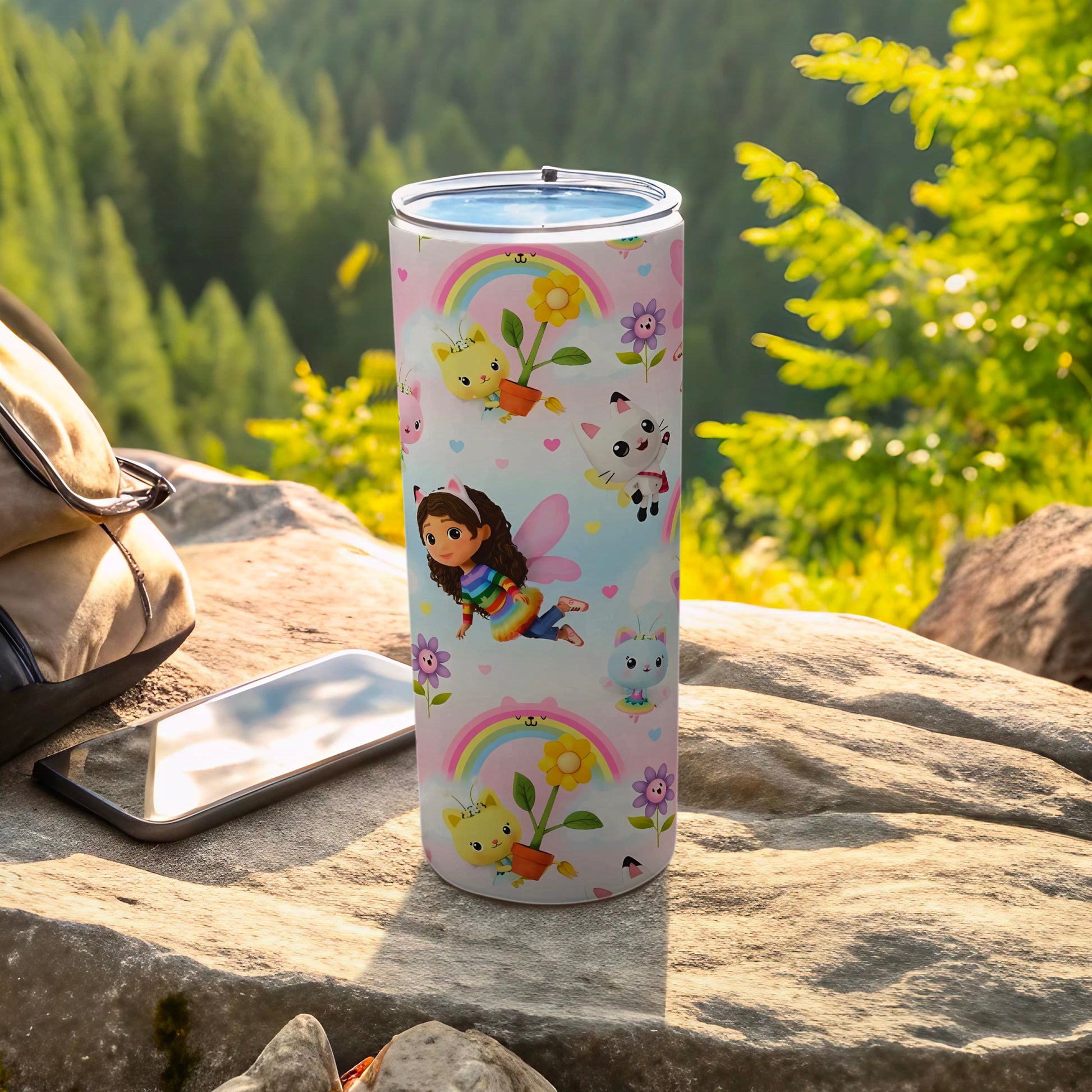 Adorable Fairy and Rainbow Design Tumbler Cup