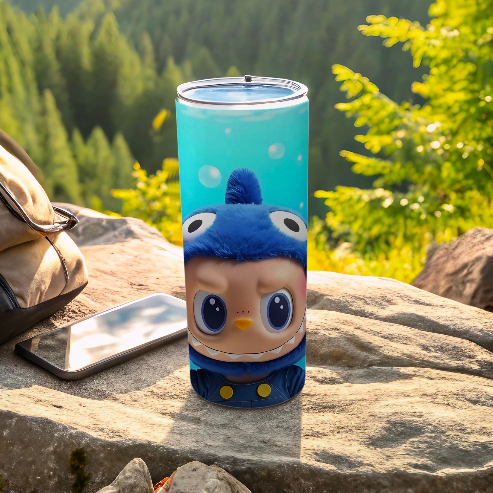 Cute Cartoon Character Blue Tumbler Cup for Kids