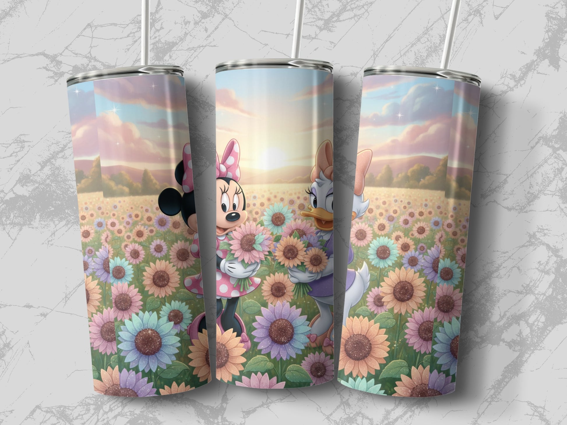 Minnie and Daisy in a Flower Field Tumbler Cup